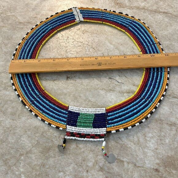 African Beaded Tribal Necklace - Picture 6 of 7